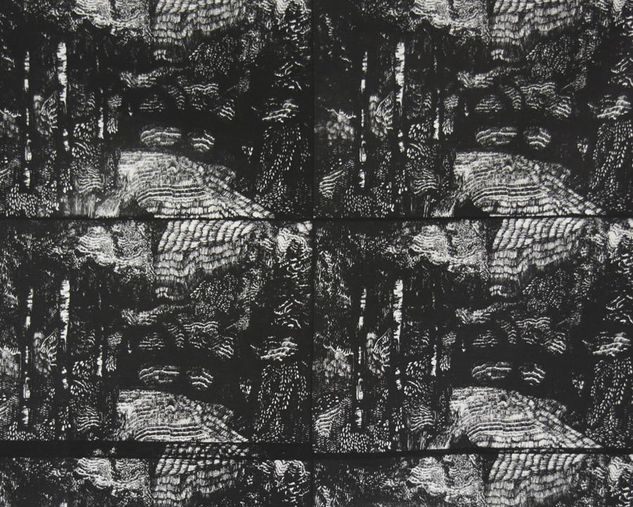 Rozemarijn Westerink - Garden, screenprint on textile, 88.5 x 126 cm, 2018